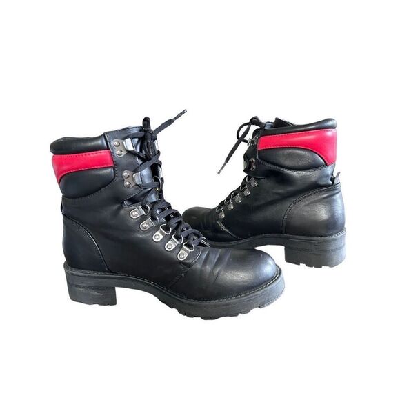 MIA WOMEN'S LACE-UP Size 8.5 LYZA BLACK/RED ANKLE WINTER COMBAT BOOTS - Picture 8 of 10